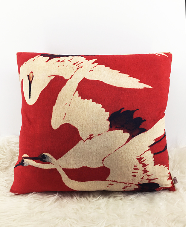 Crane Cushion Velvet Cushion Chinoiserie Pillow Je Gallery